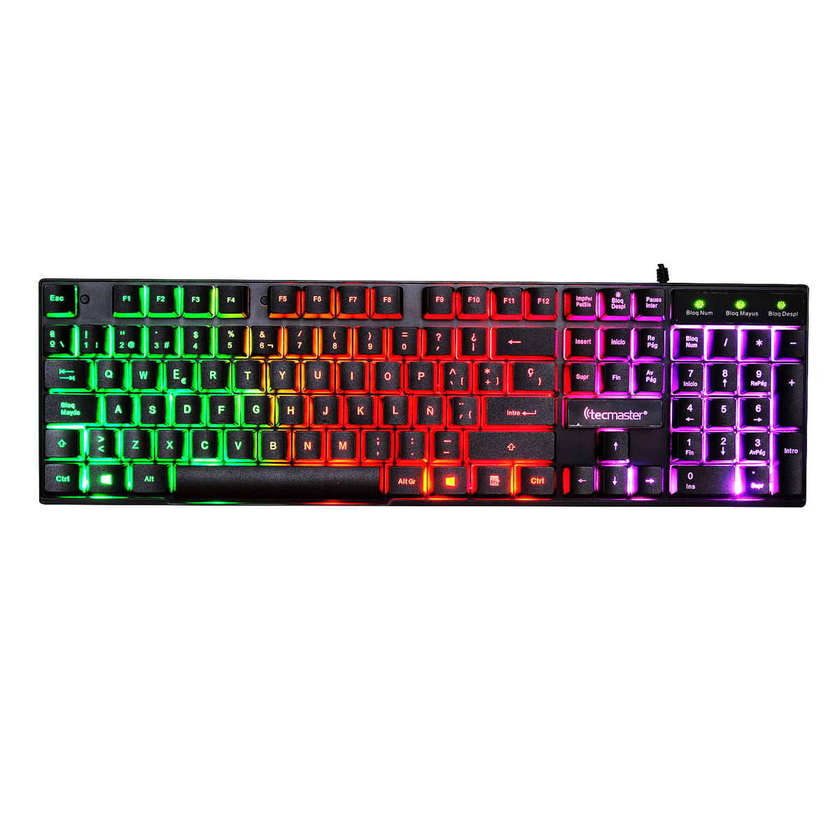 Teclado Gamer con Retro Iluminación RGB Tecmaster TM-100510