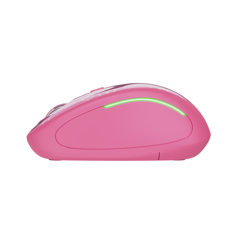 Mouse Inalambrico Rosado Retro Iluminado Rgb Trust Yvi 22336