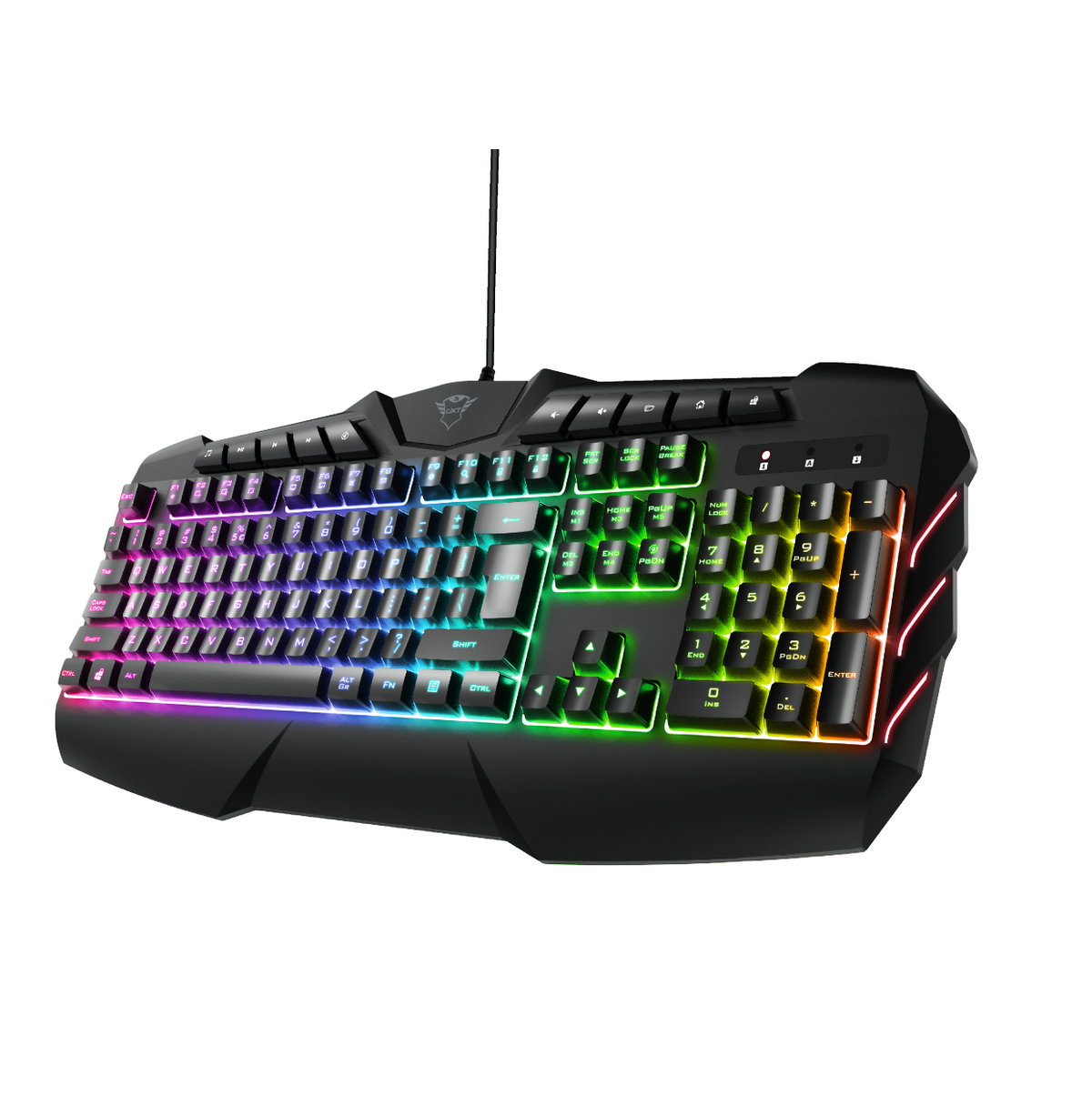 Teclado Gamer Multimedia Trust Gxt 881 Odyss Full RGB Hybrido