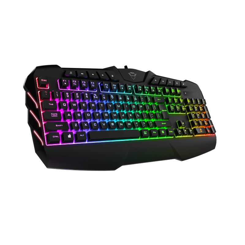 Teclado Gamer Multimedia Trust Gxt 881 Odyss Full RGB Hybrido