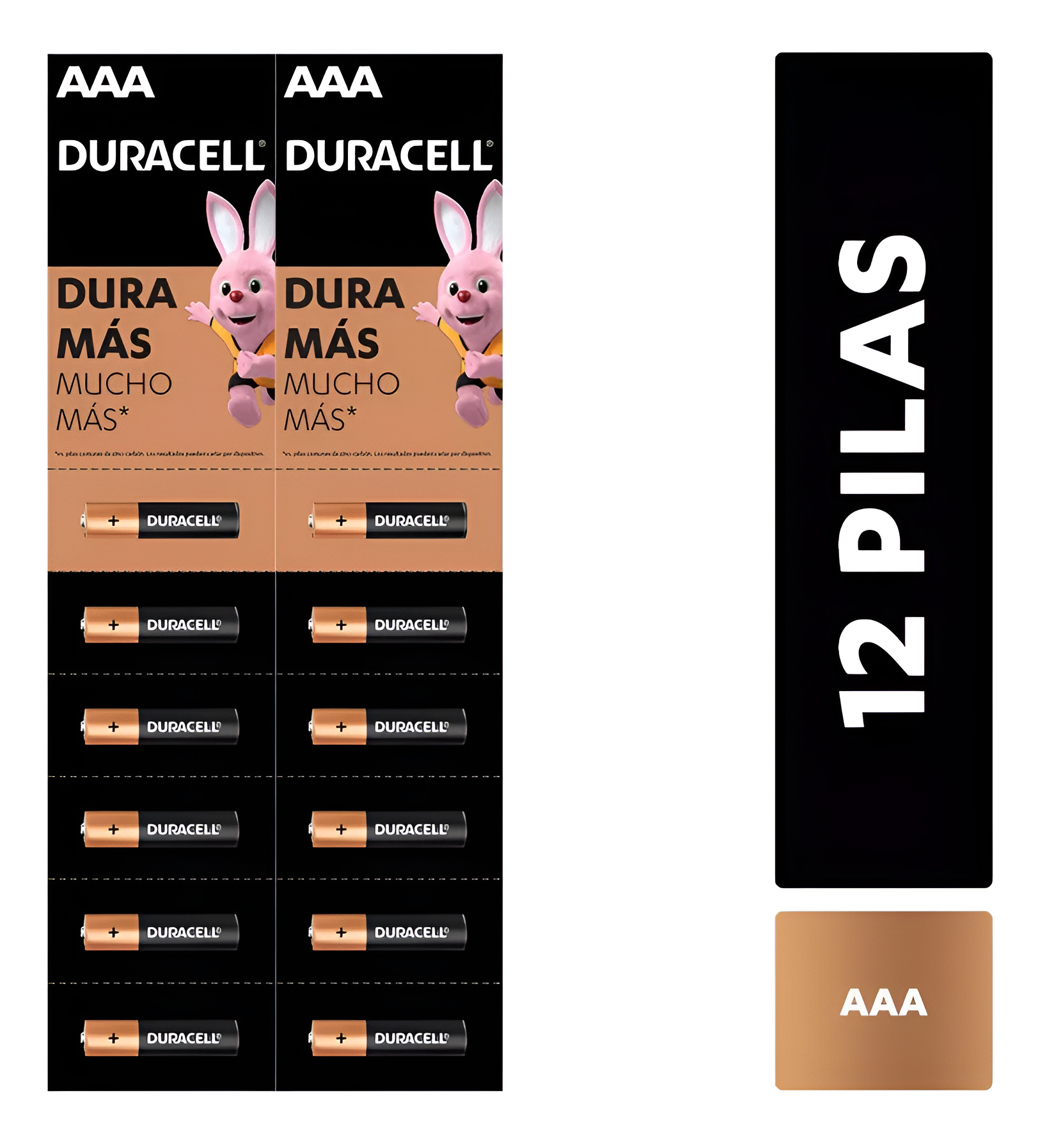 Pack 12 Pilas Duracell AAA Alcalina de Larga Duración