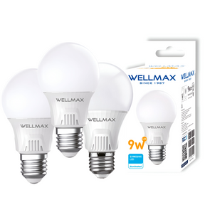 Pack de 3 Ampolletas Wellmax E-27 9W Luz Calida Led Samsung