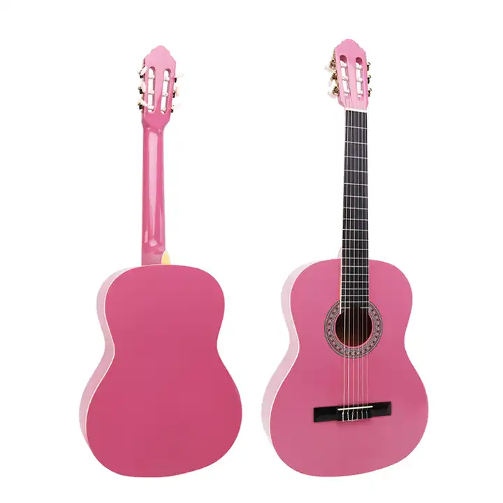 Guitarra Clásica Sevillana Rosada 39” Con Alma y Funda 8451