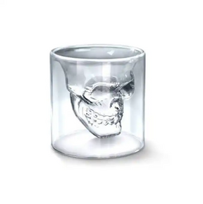 Pack de 8 Vasos para Whiskey Calavera Maya 75ML Doble Fondo