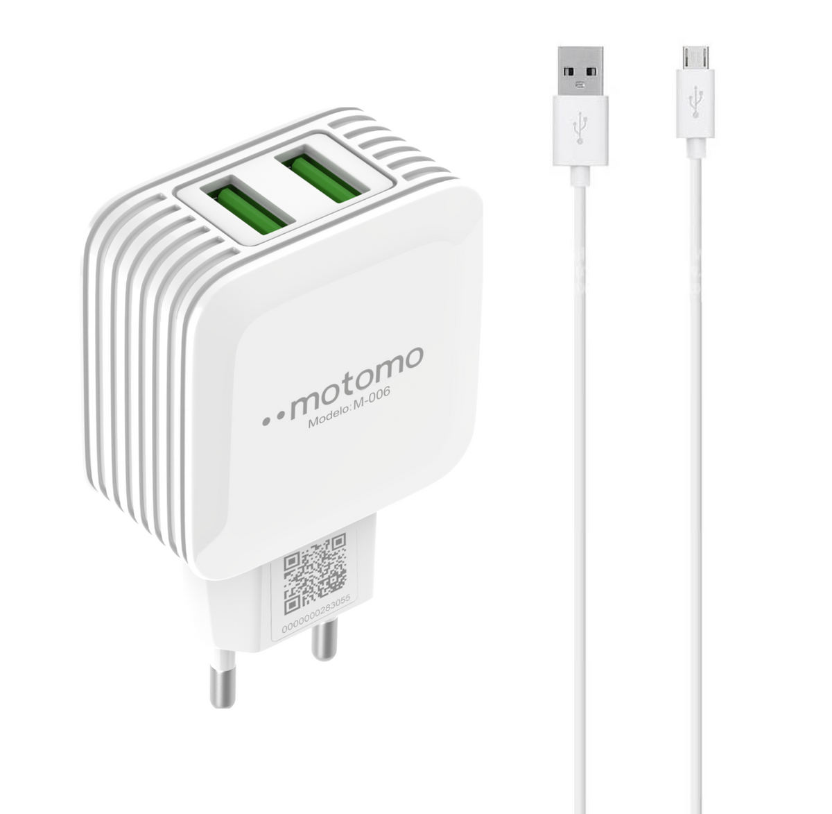 Cargador Motomo Dual USB 12W con Cable Micro USB de 1m SEC