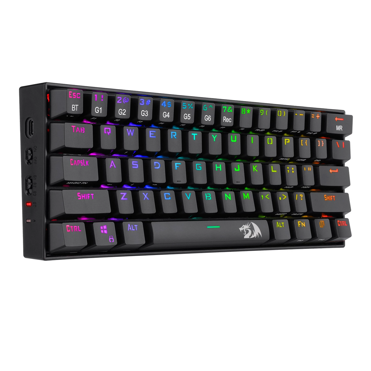 Teclado Gamer Inalámbrico BT Redragon Mecánico Draconic