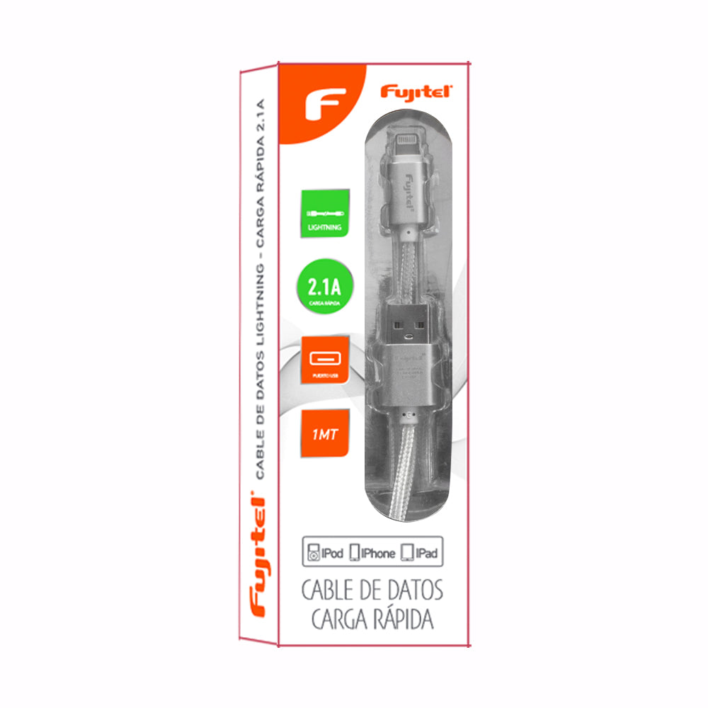 Cable De Datos Fujitel Lightning Acordonado 1m para CarPlay