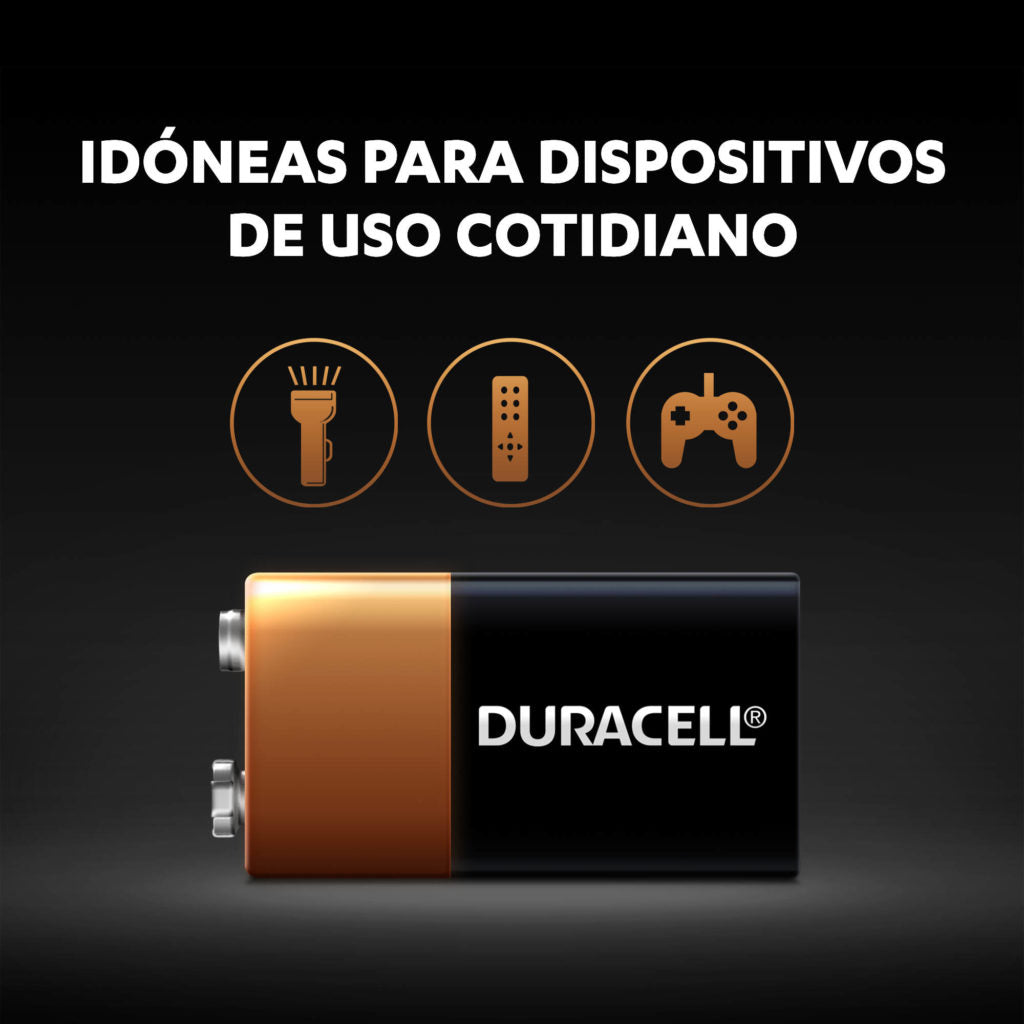 Batería Duracell de 9V de Larga Duración