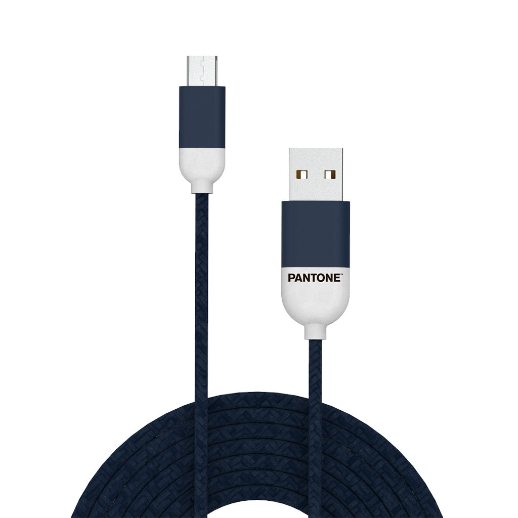 Cable De Datos Micro USB 1 MT Pantone High Speed Azul