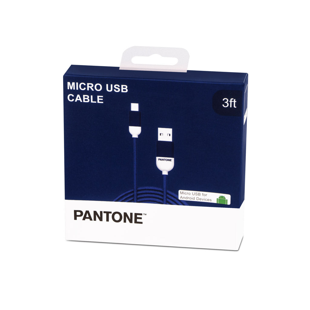 Cable De Datos Micro USB 1 MT Pantone High Speed Azul