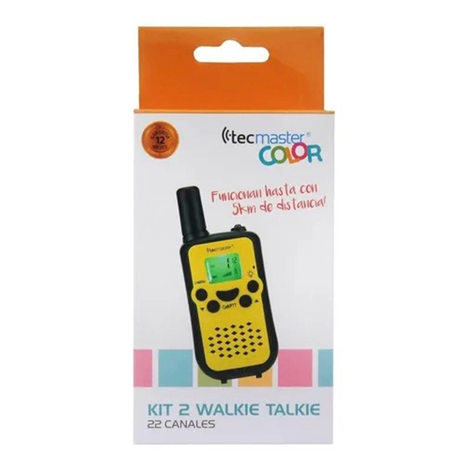 Kit Radios Walkie Talkie Tecmaster 22 Canales Amarillo