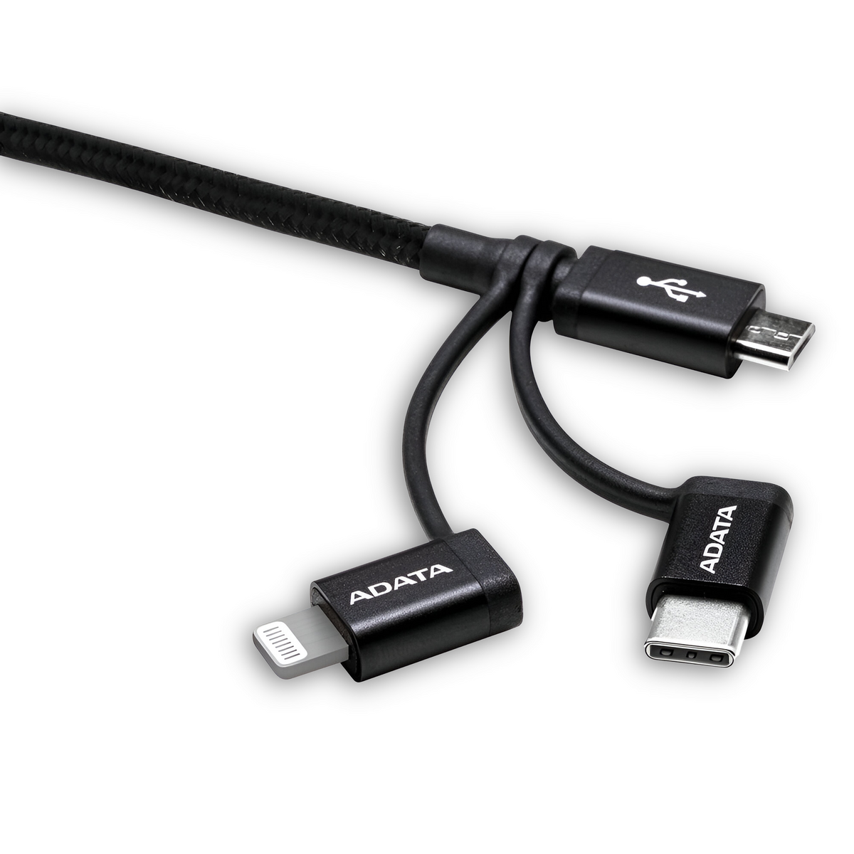 Cable USB ADATA (3en1)  USB-C + Micro USB + Lightning MFI 1M