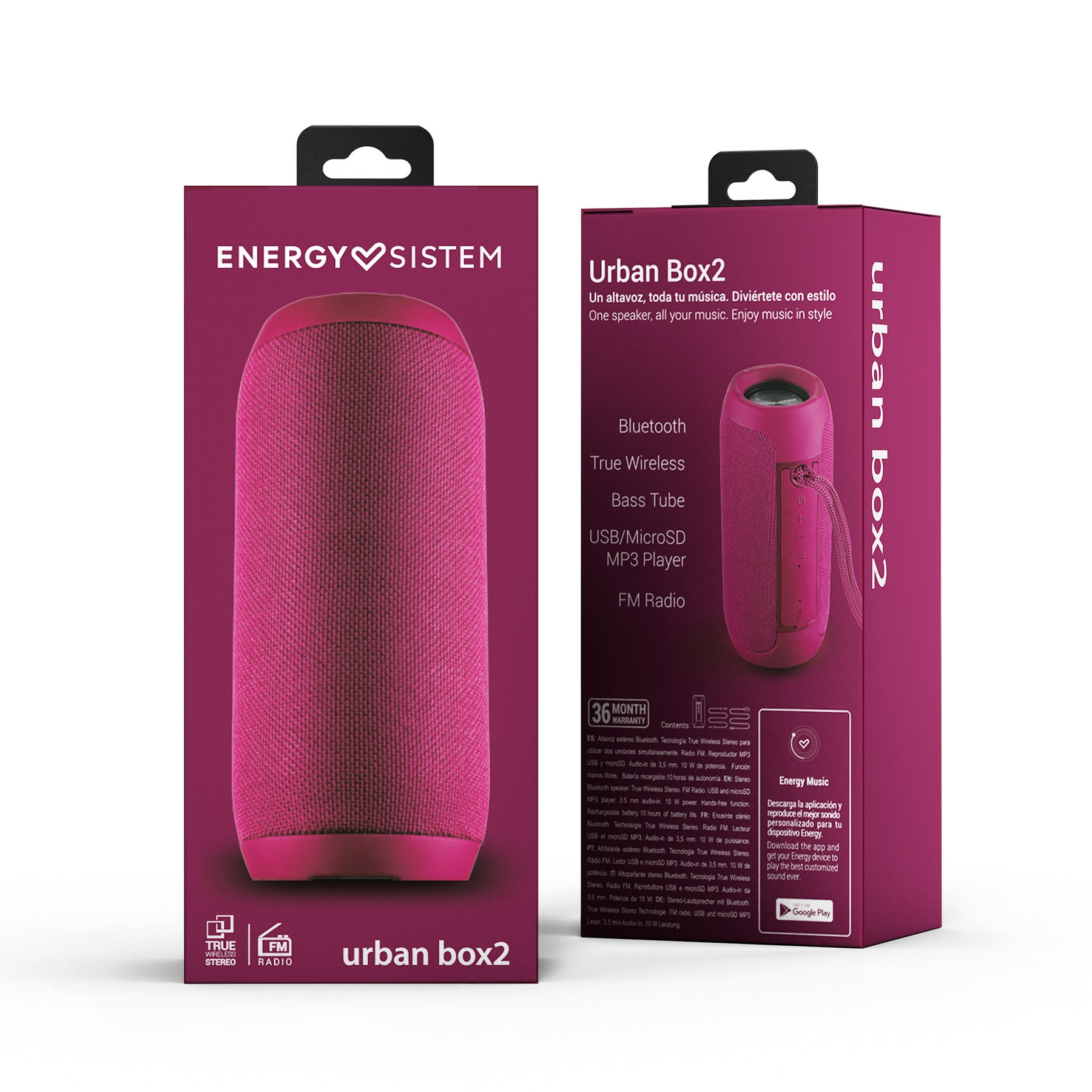 Parlante Bluetooth Energy Sistem Urban Box 2 Magenta TWS