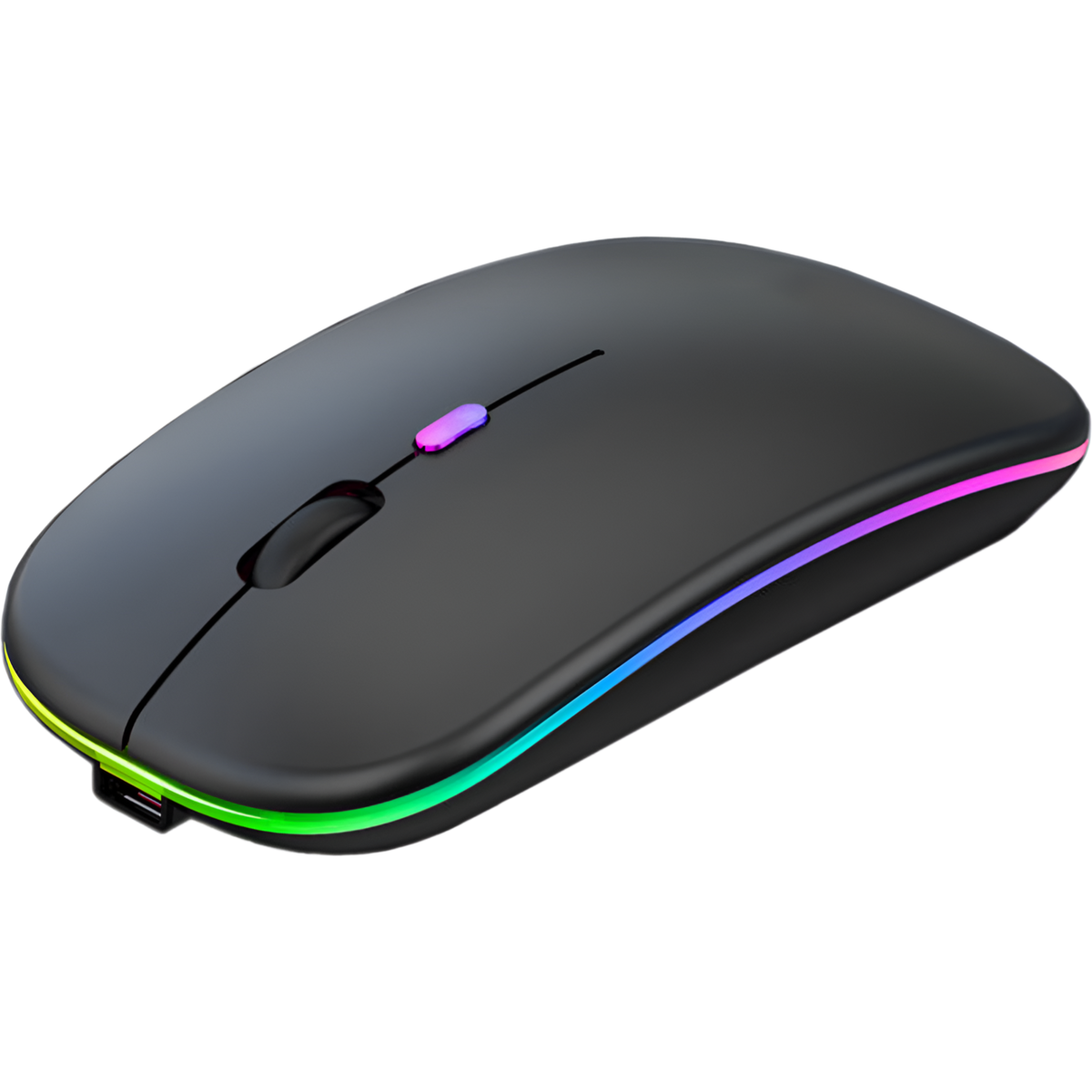 Mouse Inalámbrico Dual Bluetooth + USB 2G Recargable RGB BK