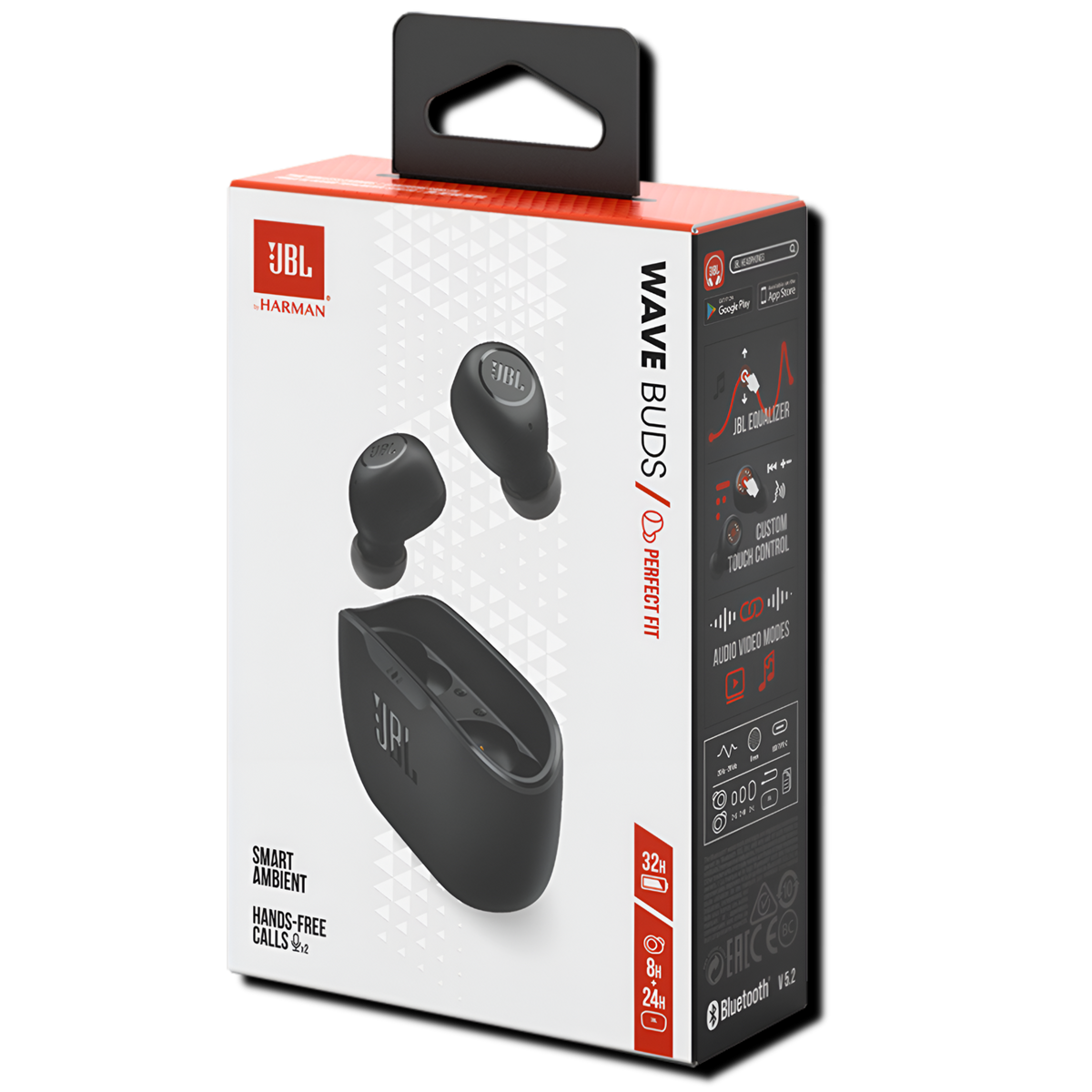 Audífonos JBL Bluetooth TWS Wave Buds Autonomía de 32H Black