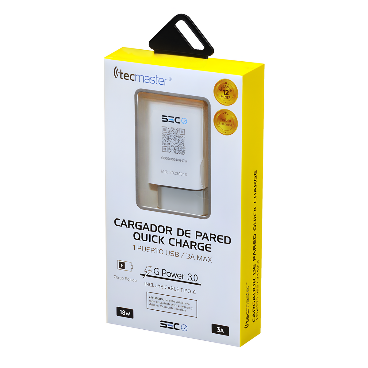 Cargador USB-C Quick Charge Smart Line 3A 18W SEC TM-200516