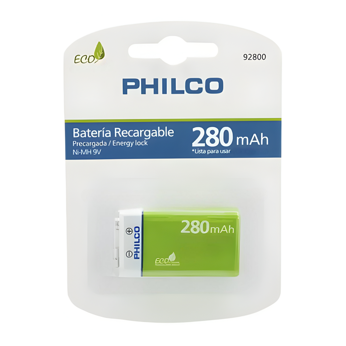 Batería 9V Recargable 280 mAH – Philco Eco Friendly Edition