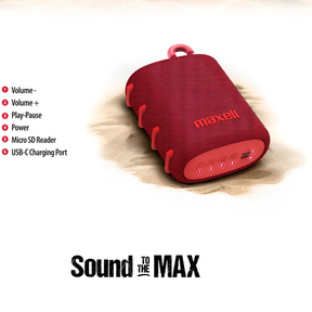 Parlante Portatil Maxell Water Resistant IPX5 Nomad Rojo 5W