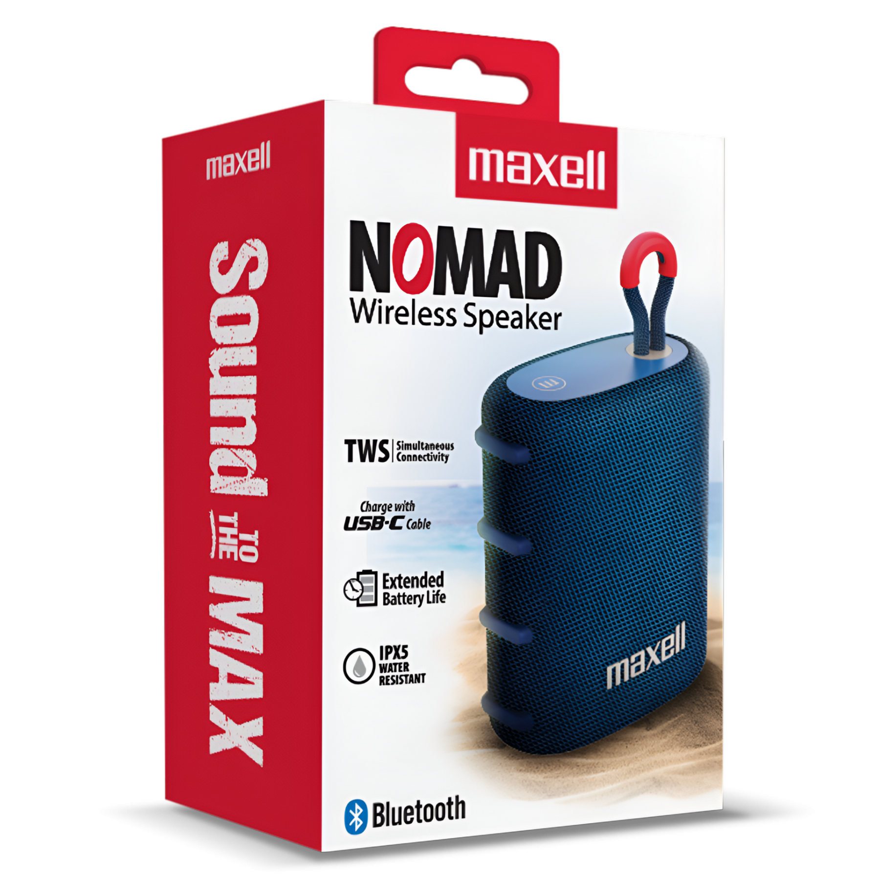 Parlante Portatil Maxell Water Resistant IPX5 Nomad Navy 5W