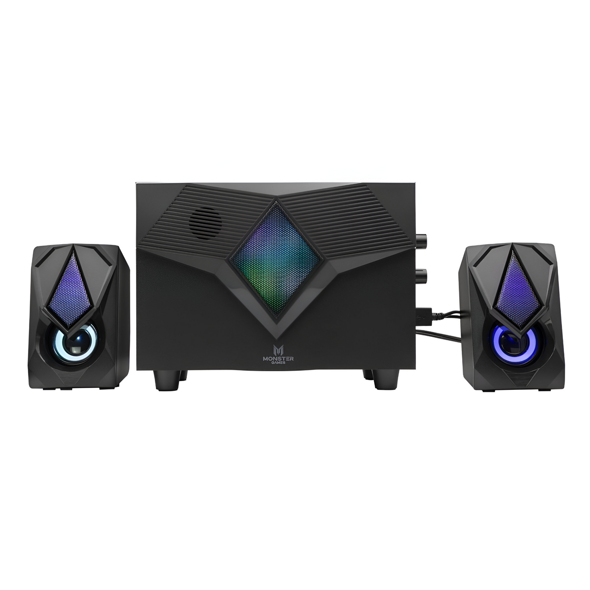 Subwoofer USB Monster 10W RMS Audio Stereo 2.1 RGB SW557