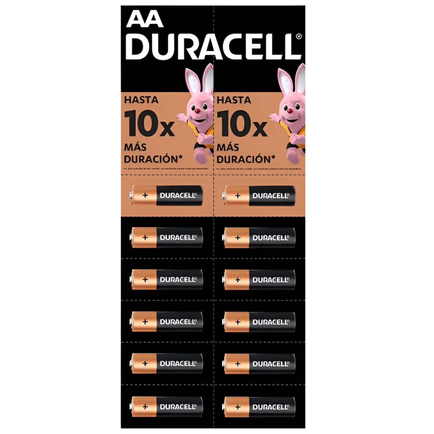 Pack 12 Pilas Duracell AA Alcalina 1.5 V de Larga Duración