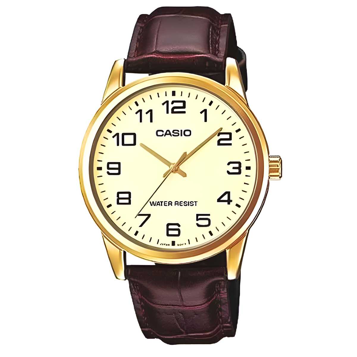 Reloj Casio Hombre Gold Cuero Mtp-V001Gl-9Budf