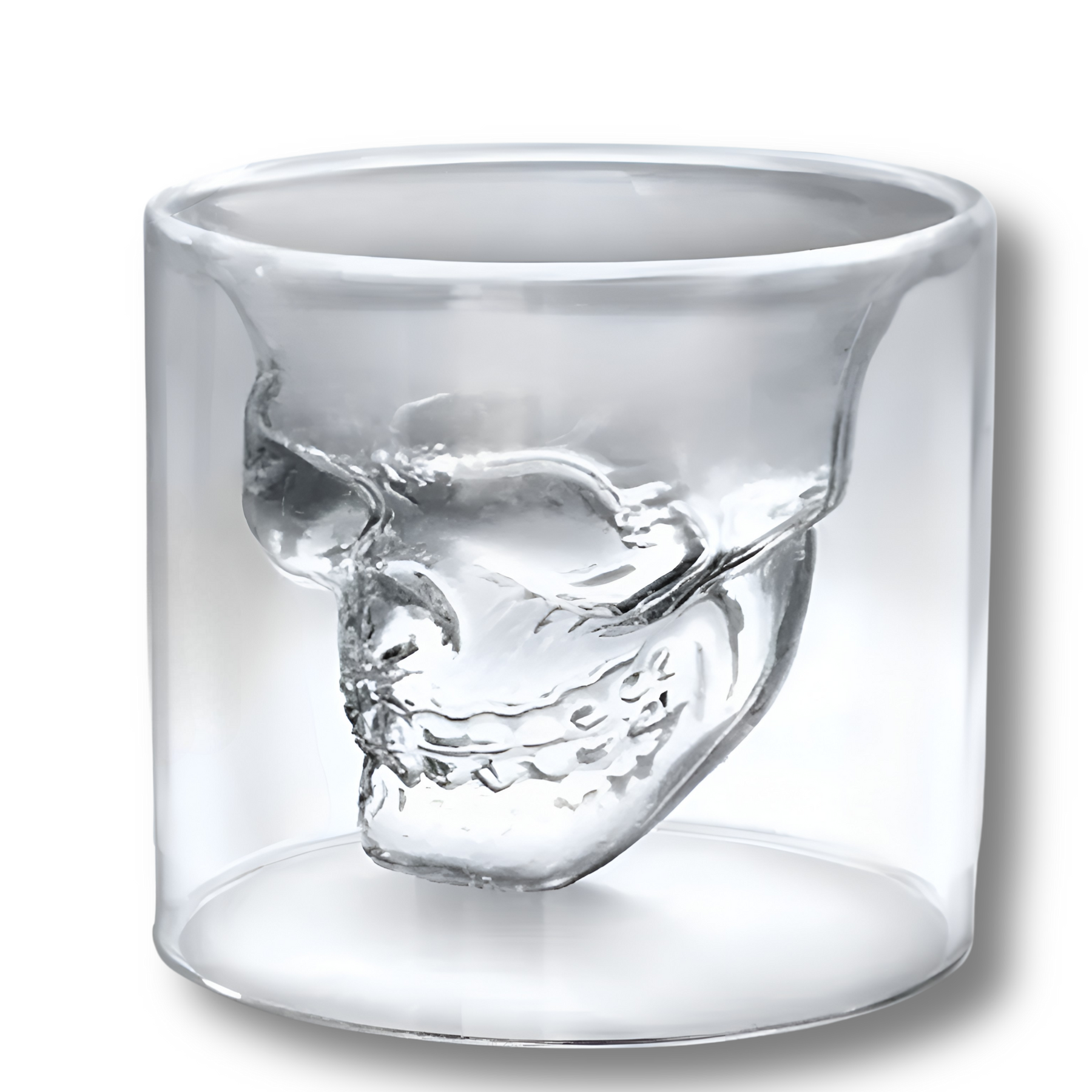 Pack de 8 Vasos para Whiskey Calavera Maya 75ML Doble Fondo