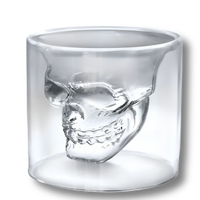 Pack de 8 Vasos para Whiskey Calavera Maya 75ML Doble Fondo