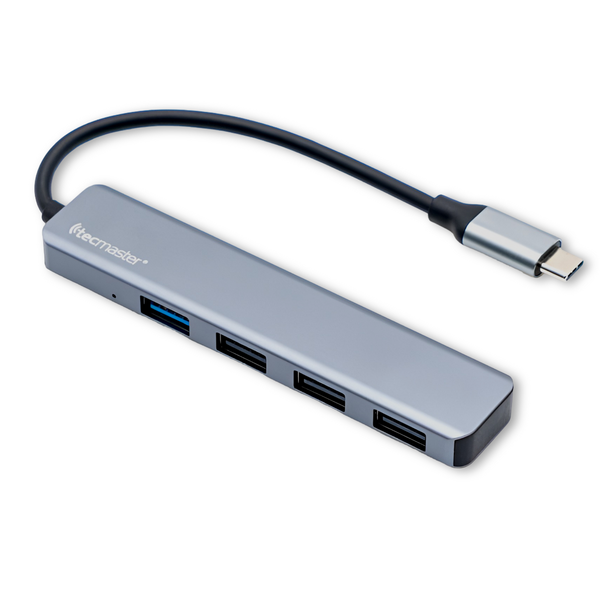 Hub USB-C 3.0 High Speed 5 Gbps Aluminium Flat 4 Puertos USB