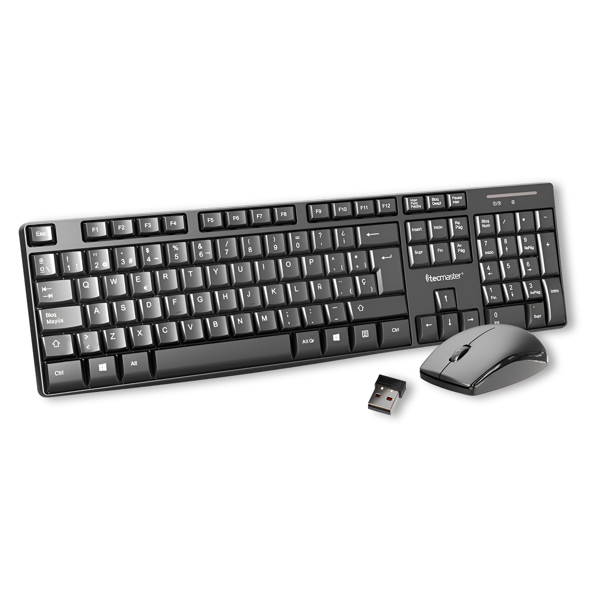 Kit Teclado y Mouse Inalambrico Tecmaster Multimedia 100512