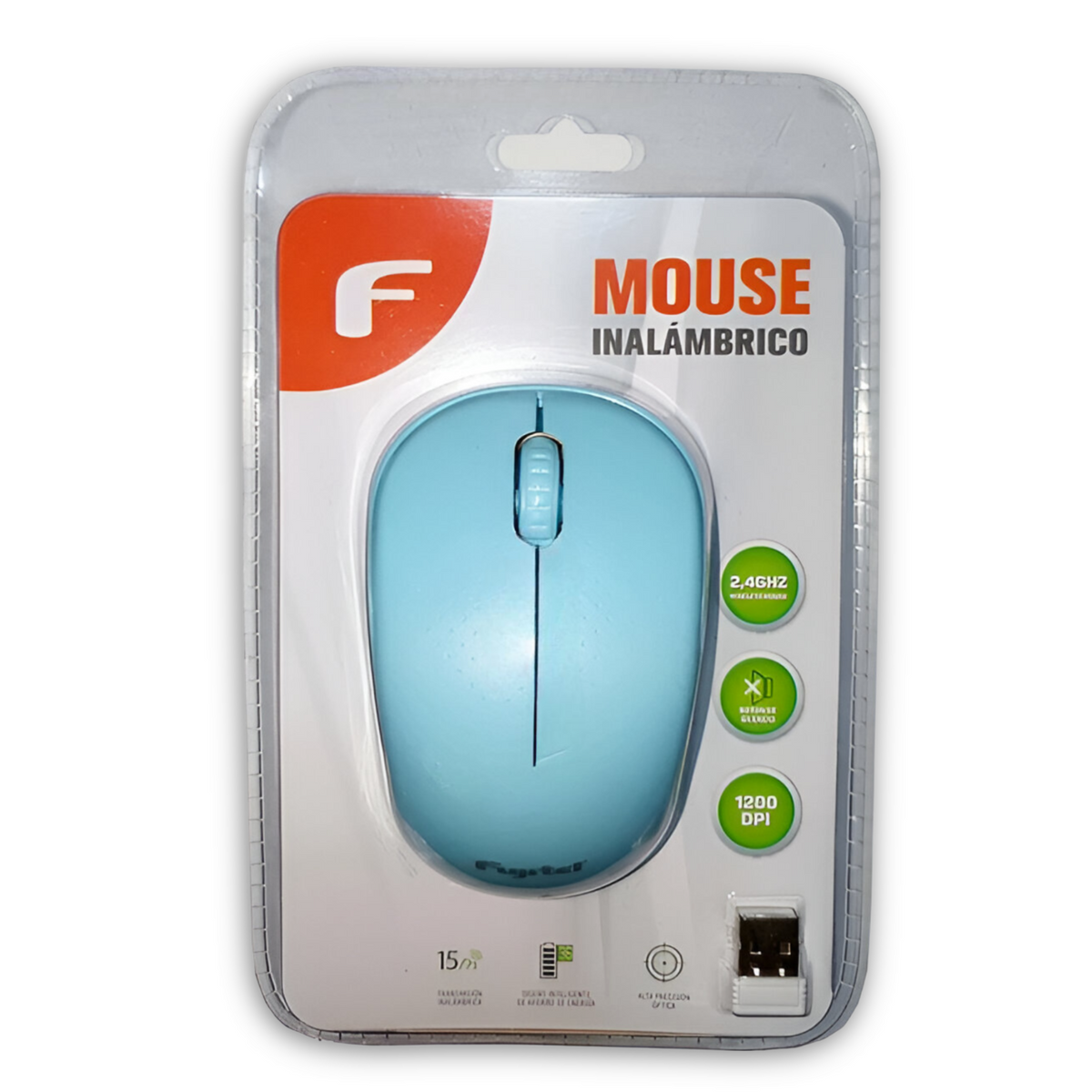 Mouse Inalámbrico Ultra Silencioso 1200DPI Fujitel Celeste