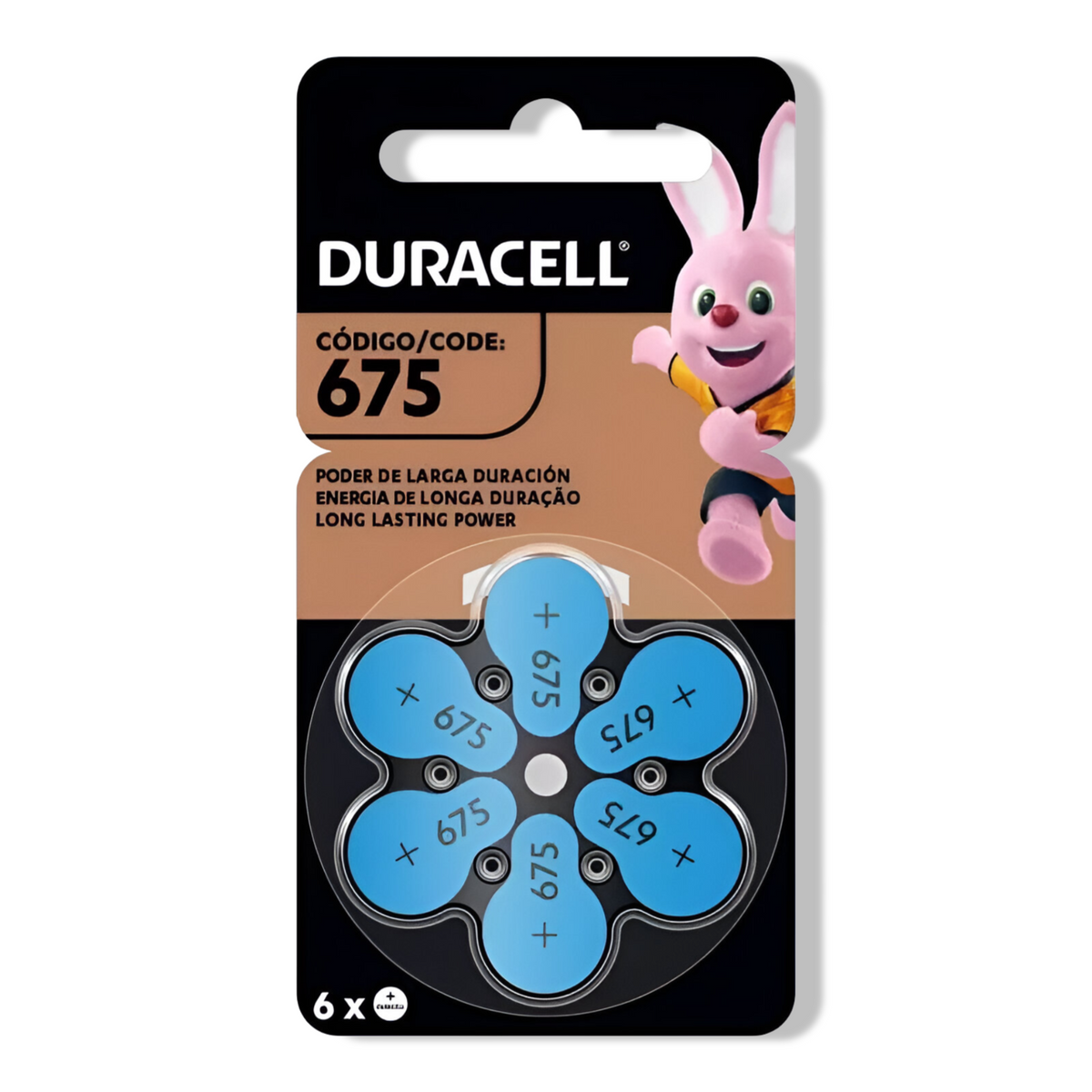 Pila Duracell 675 Auditiva Pack de 6U - 1.45V Larga duración