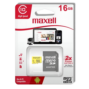 Memoria Maxell Micro SD 16 GB Clase 10 FHD MCSD-16GB