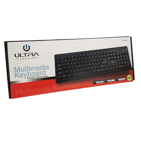 Teclado USB Español con 15 Teclas Multimedia Ultra UT-K110U